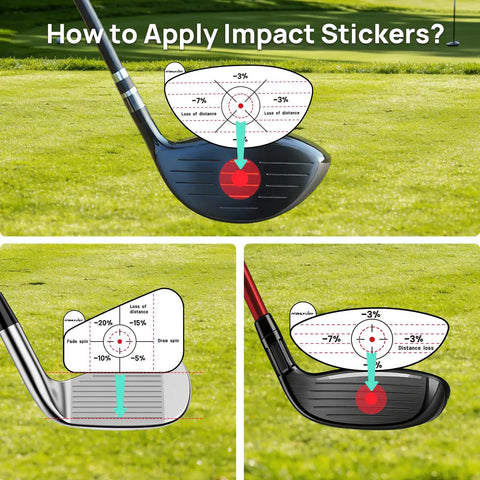 Guide for applying Left Handed Golf Impact Tape For All Clubs on drivers, irons, woods for swing analysis and feedback.
