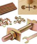 Heavy Duty Countertop Connector Bolts M8x80mm Full Threading Steel Studs With Hex Nuts And Half Moon Washers Built Damn Tough For Rock Solid Counter Assembly No Fuss Pro Level Joiner Kit with bolts, nuts, and washers.