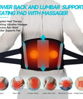 Person wearing Cordless Back Relief Heating Pad with Built In Massager and Wearable Lumbar Support in 3 Heat Levels and 5 Vibrations