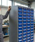 Heavy Duty 48 Drawer Steel Parts Cabinet With Abs Drawers And Clear Labels For Screws Bolts Nuts Tools And Small Parts