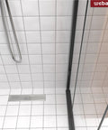 12 Inch Linear Shower Drain With Square Hole Grate Cover Rectangular Stainless Steel Floor Drain Removable Grate SUS304 CUPC Certified Brushed Finish