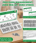 700 Piece Chrome Steel Bearing Balls Set G25 High Precision Imperial Sizes in labeled storage case on wooden surface
