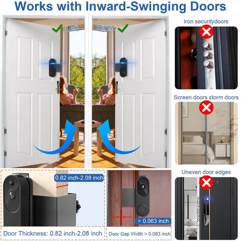 Anti Theft Doorbell Mount No Drill For Video Doorbells Adjustable Bracket Holder Ideal For Apartment Rentals Security Screws Theft Resistant Design