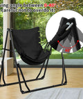 2 In 1 Hammock With Stand For Outdoors Portable Heavy Duty Steel Frame Supports Up To 480 Lbs Easy Setup In Minutes Black Multi Functional Swing Chair in living room with swing angle detail