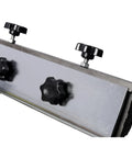 Adjustment gauge detail of Shop Grade Cast Iron Knife And Cutter Grinder featuring knobs for precise angle settings.