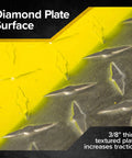 Close-up of diamond plate texture on Beefy Aluminum Dock Plate 48 x 60 For Pallet Jacks And Hand Carts, 2900 Lb Capacity