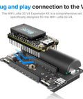 All In One ESP32 LoRa V4 Development Kit With Tempered Glass Sensor And GXHTV3 TH Sensor for Meshtastic IoT Node, plug and play design