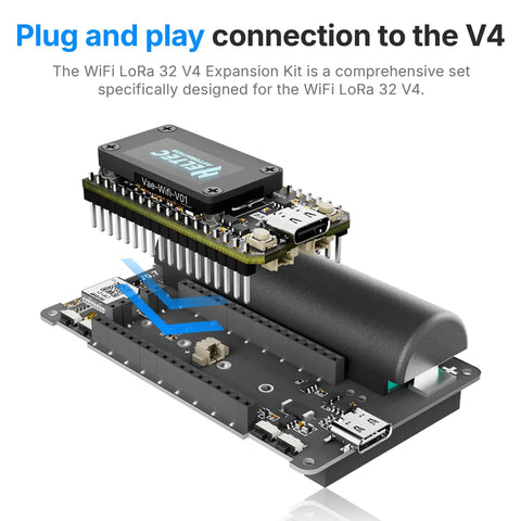 All In One ESP32 LoRa V4 Development Kit With Tempered Glass Sensor And GXHTV3 TH Sensor for Meshtastic IoT Node, plug and play design