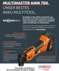 Heavy Duty Cordless Oscillating Multi Tool Delivering Slick Fast Cuts For Wood Metal And Tile Sanding Built Like A Tank With All Day Runtime, orange and black design.