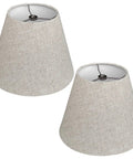 Black Linen Cone Barrel Lamp Shade Set Of 2 For Floor And Table Lamps, 7x14x9 Inches, showing spider fitting inside view
