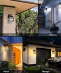 2 Pack Motion Sensor Outdoor Lights With Dusk To Dawn Sensor And Wall Mount Exterior Black Lantern Sconces on various locations