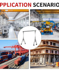 Pro Grade Lightweight Aluminum Gantry Crane, 2 Ton 4400 Lbs Capacity, showcased in industrial and construction settings.