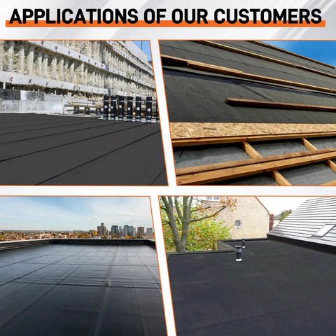 Various applications of Built Tough 51 Mil Epdm Rubber Roofing Rolls with Peel And Stick Backing on flat roofs.