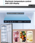 Hella Spacious 11 Cu Ft Stand Up Freezer And Refrigerator Combo Rocking Garage Ready convertible design showing LED control panel and food storage.