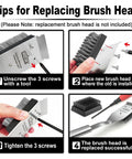 Instructions for replacing the head of the Grill Brush And Scraper With 16.5 Inch Stainless Steel Bristles For Outdoor Grills