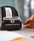 LabelWriter 450 Turbo Direct Thermal Printer Turbo Mode with printed label, perfect for shipping, filing, and name badges.