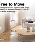 Hi Speed USB C Charge and Sync Cable for FLIR C3 X, 6 ft black cable shown in living room setup