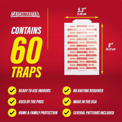 Heavy Duty Glue Traps 60 Pack Extra Sticky XL Pest Boards For Mice And Insects Badass Scentless Rodent Control design with product details.