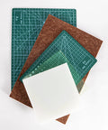 5 Piece Leather Punch Pad Set With A4 A5 Self Healing Cutting Mats 15x15cm Rubber And PP Punch Pads Brown Sound Absorbing Pad