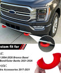Red silicone Tow Hook Cover Set 2Pcs For Ford F-150 2004-2026, Bronco Outer Banks/Base/Big Bend 2021-2026, Toyota Tundra 2017-2021 close-up