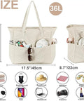 Waterproof Beach Tote Bag For Women Dope Ultra Roomy Extra Large Carry On With Wet Compartment, sandproof, 36L with pockets