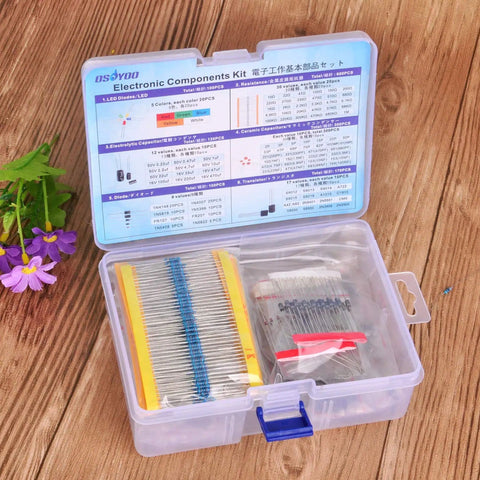 Electronic Component Assortment Kit All In One Grab And Go With 1390 Pieces for Arduino Raspberry Pi Mega2560 in transparent box