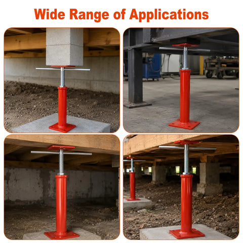 Heavy Duty House Leveling Floor Jacks Set Of Four Adjusts From Eleven To Sixteen Inches Handles Up To Eleven Thousand Pounds in use