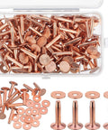 200 Pcs Copper Rivets And Burrs Washers Leather Fastener Kit in open case, showing copper rivets and washers for DIY projects