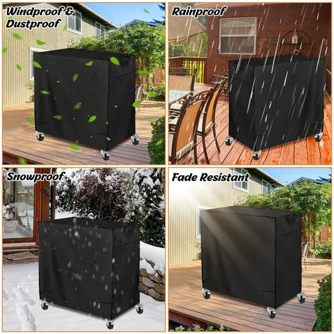 Patio Cooler Cart Cover Fits Most 80 Quart Rolling Carts Waterproof And Dustproof Outdoor Shield in various weather conditions.