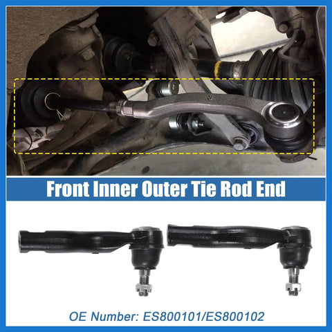 Front Outer Tie Rod End Kit Two Piece Replacement For Ford Fusion Lincoln MKZ Mercury Milan ES800101 ES800102 Front Suspension Steering Includes Left And Right Outer Tie Rod Ends For Safe Precise Handling.