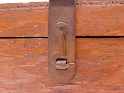 Close-up of the latch on the Heavy Duty Wooden Storage Container For Tooling Gauges And Hardware Featuring A Badass Craftsmanship Job.