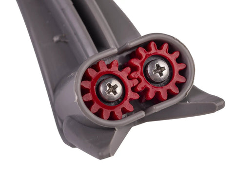 Level Up Your Setup With This Heavy Duty Taurus 3 Ring Saw Stabilizer For Better Grip Less Grommet Wear And Super Smooth Cuts Through Thick Metal Plates, close-up of red gears.