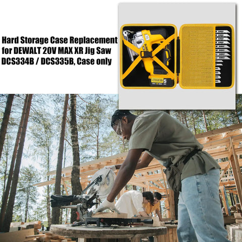 Heavy Duty Carry Case For DEWALT 20V Max XR Jig Saw DCS334B DCS335B Case Only with organizer insert on jobsite
