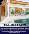 Invisible Non-Slip Coating and Sealant for Indoor Outdoor Tile Concrete Natural Stone Clear Anti-Slip Treatment on a modern pool deck.