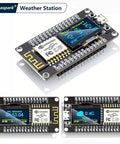 Smart DIY Weather Station Kit With NodeMCU And 0.96 Inch OLED displaying time, temperature, connected for Arduino IoT Starter Bundle