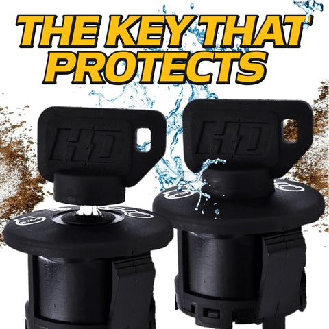 Heavy Duty Ignition Switch With Protective Umbrella Key for Lawn Tractors, water and dust resistant design