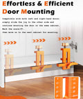 Visual guide showing Door Mounting Jig For Cabinets That Lets You Hold Drill And Secure With One Tool No Extra Hands Needed