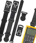Two Sets Magnetic Hanging Strap Kit For Multimeters And Instruments With Durable Reusable Magnets Fits Most Models Great For Techs DIYers Field Work And Shop Use Keeps Your Gear Organized And Ready To Go. Displaying multimeter, straps, magnetic hooks.