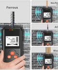 Straight Up Digital Stud Finder With Bright LCD Display for detecting Ferrous, Non-Ferrous, AC, and Wood materials.