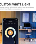 Custom white light settings on phone app for Six Pack WiFi LED Smart Bulbs B11 Candelabra E12 Base Four Point Five Watt Dimmable
