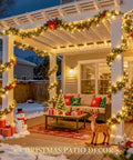 Outdoor patio decorated with 2 Pack Outdoor Solar String Lights With 33 Feet Copper Wire, 100 LED Warm White Fairy Lights for Xmas