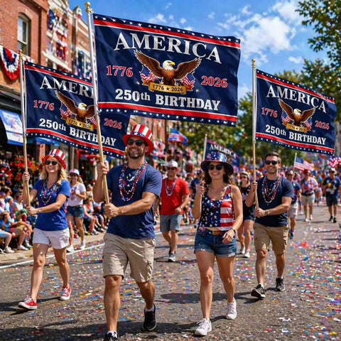 Parade with Double Sided 3 Ply Outdoor American Flag For Independence Day Decor 250th Anniversary USA Flag Durable Polyester