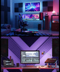 Heavy Duty Acoustic Pyramid Soundproof Foam Panels For Wall Noise Reduction Self Adhesive Dampening Tiles For Home Studio setup with monitors.