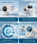 Car Clip On Fan With LED Display For Auto Cabin Cooling 360 Degree Rotation 199 Speed Settings Semi Cooling Tech USB