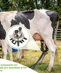 Cow Milking Claw 150ml Milk Collector Container Replacement Part Plastic Farm Tool For Mobile Trolley Or Milking System in use