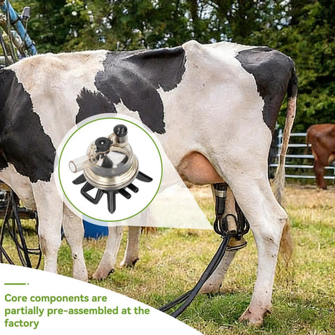Cow Milking Claw 150ml Milk Collector Container Replacement Part Plastic Farm Tool For Mobile Trolley Or Milking System in use
