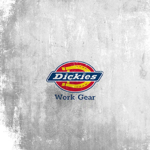 Dickies Work Gear logo on textured gray background