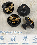 4 Pack Matte Black Bee Cabinet Knobs With Screws on fabric