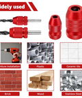 Heavy Duty Two Piece Adjustable Drill Bit Depth Stop Collar Kit Machined From Solid Aluminum Alloy for precise drilling in wood, tile, and more.