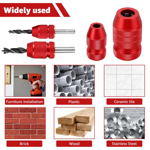 Heavy Duty Two Piece Adjustable Drill Bit Depth Stop Collar Kit Machined From Solid Aluminum Alloy for precise drilling in wood, tile, and more.